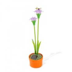 Floare colorata solara - 8 x 8 x 32 cm - 10 LED-uri alb cald - violet foto