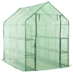 vidaXL Seră &icirc;naltă cu 12 rafturi, 143 x 214 x 196 cm, oțel 46913