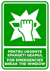 Semn pentru urgente sparge geamul foto