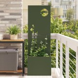 vidaXL Ghiveci de Grădină cu Panou Decorativ Olivengr&oslash;nn 50 x 140 cm