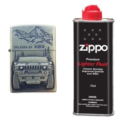 Bricheta Tip Zippo, 3D Relief, Metalica, King of 4wd si Lichid Zippo 125 ml M3