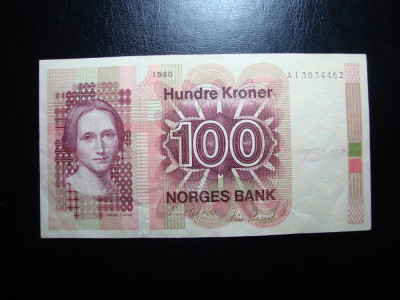 NORVEGIA 100 KRONER 1980 SUPERBA foto