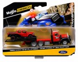 Set Maisto Elite Transport Mack B-61 Flatbed si Ford F-150 Raptor 1:64
