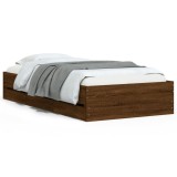 Cumpara ieftin Cadru de pat cu sertare, stejar maro, 100x200 cm lemn prelucrat