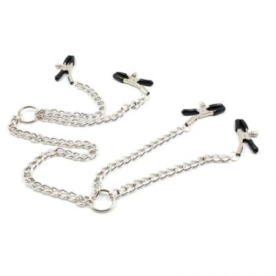 OHMAMA FETISH - 4 NIPPLE Clamps WITH CHAINS foto