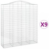 Cumpara ieftin Cosuri gabion arcuite, 9 buc, 200x50x220/240cm, fier galvanizat