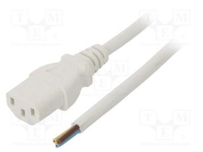 Cablu 3x0,75mm2 IEC C13 mamă PVC 0,5m alb 10A 250V LIAN DUNG foto