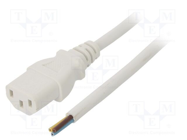 Cablu 3x0,75mm2 IEC C13 mamă PVC 0,5m alb 10A 250V LIAN DUNG