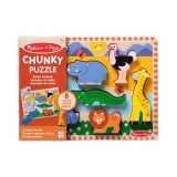 Puzzle din lemn, Melissa &amp; Doug, Animale din Safari, 8 piese