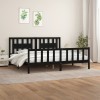 Cadru Pat Gossi Negru 200x200 cm Lemn Masiv Pin cu Tablie