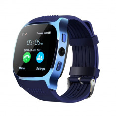 Ceas Smartwatch T8 cu Functie Apelare, SMS, Camera, Bluetooth, Pedometru, Monitorizare somn, Albastru foto