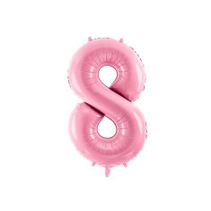 Balon folie cifra 8 roz 86 cm