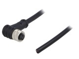 Conector M8 mamă 3 pini, 3A, 60V, IP65/IP67, unghi 90&deg;