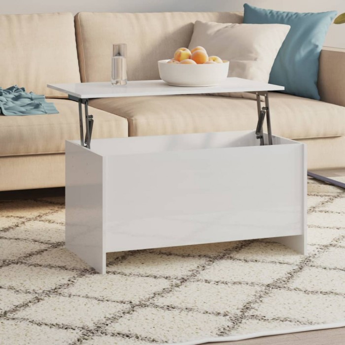 vidaXL Măsuță de cafea alb extralucios 102x55,5x52,5 cm lemn prelucrat 809671