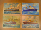 A977-NordDeutcher Lloyd Bremen tema marina-4 carti postale vechi interbelice.