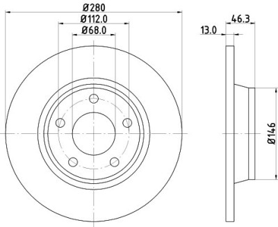 Disc frana AUDI A4 (8D2, B5) (1994 - 2001) KRIEGER 0950004257 foto