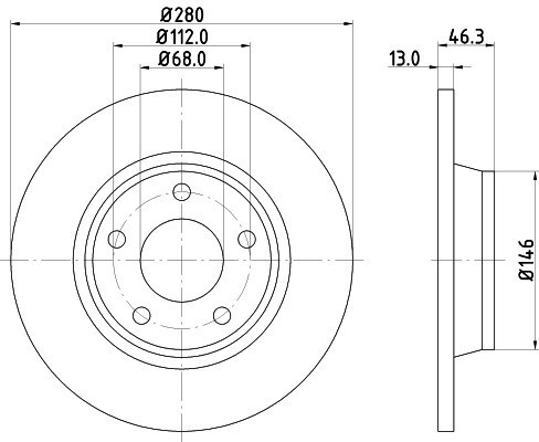 Disc frana PEUGEOT 407 (6D) (2004 - 2016) KRIEGER 0950004257