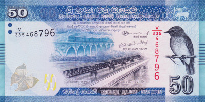 Bancnota Sri Lanka 50 Rupii 2021 - P124 UNC foto