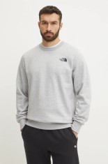 The North Face bluza Simple Dome barbati, culoarea gri, melanj, NF0A89FBDYX1