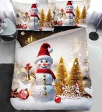 Cumpara ieftin Lenjerie Pat De Craciun O Persoana Sparkleline Cr085, Bumbac, 4 Piese, Cu Elastic, Imprimeu