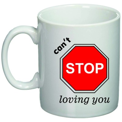 Cana alba personalizata &amp;quot;can&amp;#039;t stop loving you&amp;quot;, INOVATIX&amp;reg;. 330ml foto
