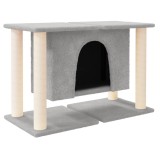 Ansamblu de pisici, stalpi din funie sisal, gri deschis, 50 cm