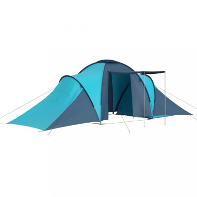 Cort camping, 6 persoane, albastru și bleu foto