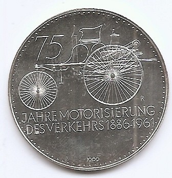 Germania - Medalie - 1961 - Daimler Benz 75 ani, Argint 24,8 g/999, 40 mm, Md5, foto