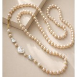 Cumpara ieftin Colier Celebrity Charleston, 130 cm, din perle crem