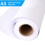 Rola Hartie A3 ProCart, 80g, 297mm x 50m, Copiator/Plotter - Hartie Alba Mata