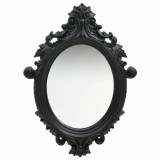 Oglindă de perete &icirc;n stil Castle, negru, 56 x 76 cm