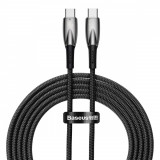 Cablu Baseus Glimmer Series Cu &icirc;ncărcare Rapidă USB-C 480Mb/s PD 100W 2m Negru CADH000801