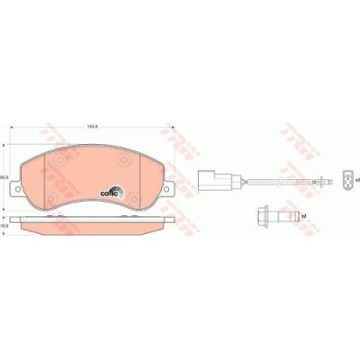 Placute frana Ford Transit Bus, 04.2006-, Vw Amarok (2h, S1b), 09.2010-, TRW foto