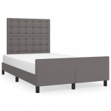 Cumpara ieftin Cadru de pat cu tablie, gri, 120x200 cm, piele ecologica