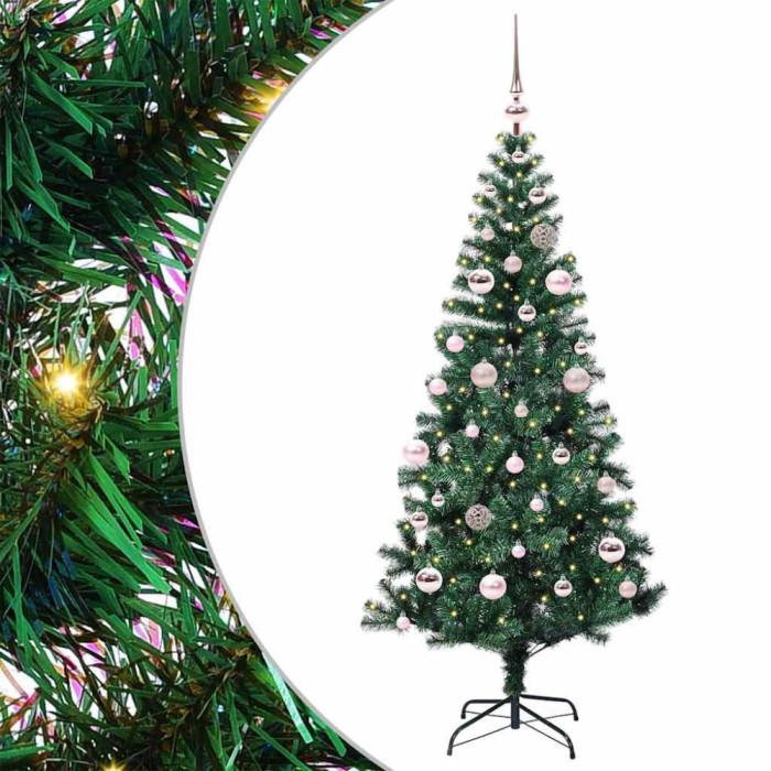 vidaXL Pom de Crăciun artificial pre-iluminat cu 150 LED Verde 150 cm 3396751