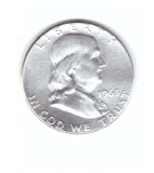 Moneda SUA 1/2 dollar/dolar 1963, stare foarte buna, curata