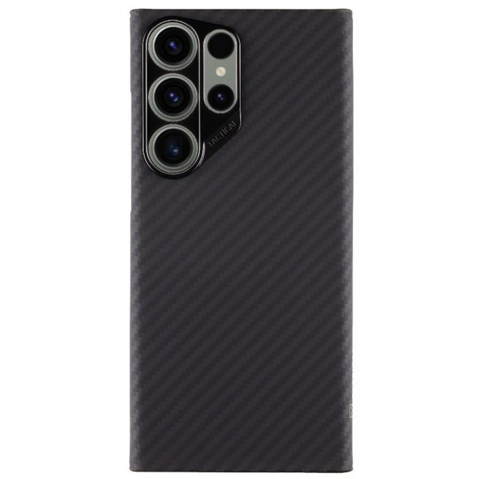 Husa telefon tactical magforce aramid pentru samsung galaxy s23 ultra, fibra aramida, ultra slim 0.8 mm, compatibila magnetic, negru