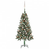Brad de Crăciun artificial cu LED-uri/globuri/conuri 150 cm
