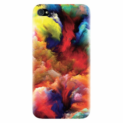 Husa silicon pentru Apple Iphone 4 / 4S, Oil Painting Colorful Strokes foto