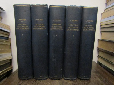 NOUVEAU DICTIONNAIRE ENCYCLOPEDIQUE-J.TROUSSET , 5 VOLUME , AN 1888 foto