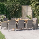 vidaXL Set mobilier de grădină cu perne, 11 piese, gri 3103591