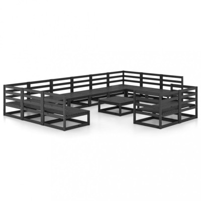 Set mobilier de gradina, 13 piese, lemn masiv de pin foto