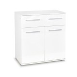 Comoda dormitor HM Lima KM1, Pal Melaminat, cu 2 usi, un sertar, cant ABS, alb