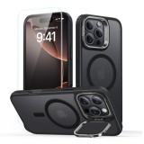 [Pachet 360&Atilde;&sbquo;&Acirc;&deg;] Husa + folie iPhone 16 Pro Max ESR Classic Hybrid HaloLock Kickstand, negru frost