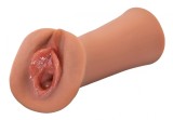 Masturbator Juicy Snatch, Fanta Flesh, Autolubrifiant, Maro, 14 cm