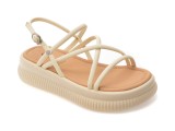 Sandale GRYXX albe, F511, din piele ecologica