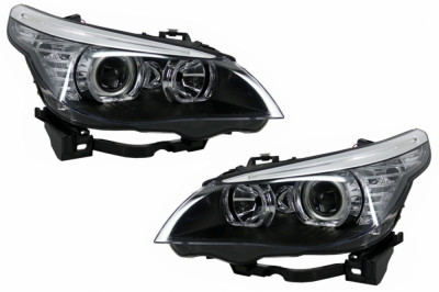 Faruri LED Dayline &amp;amp; Angel Eyes BMW Seria 5 E60 E61 (2003-2007) LCI Design Performance AutoTuning foto