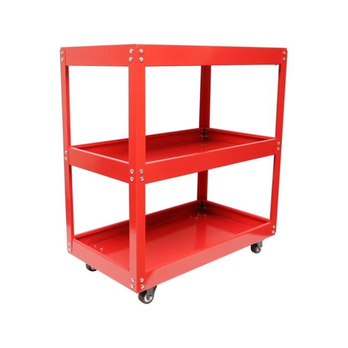 Carucior metalic pe roti cu 3 rafturi pentru scule 760x710x355mm