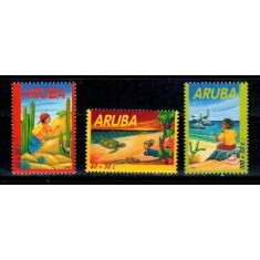 Aruba 2002 - Copii si animale, serie neuzata