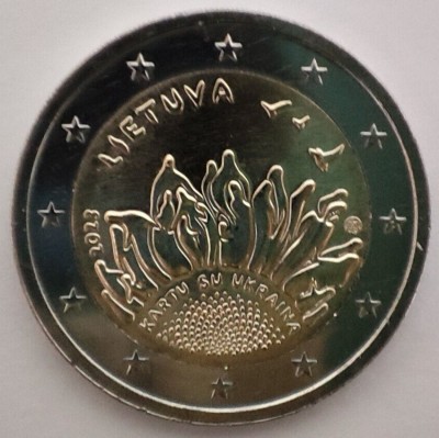 LITUANIA 2 euro comemorativa 2023_Ukraina, UNC foto